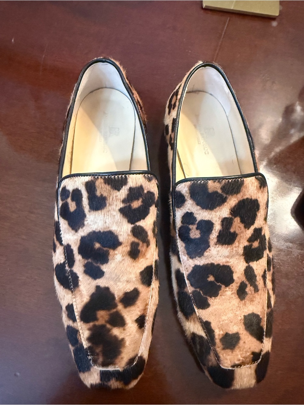 Women’s Leopard Print Slip-On Loafers - Tan & Black size 7